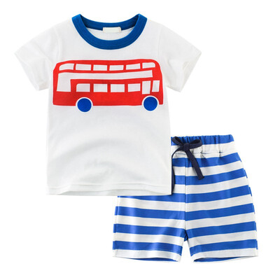 Kids Boys Casual Short Sleeve Outfits Sets Cartoon Car Aircraft Printed Tops T-shirt Stripe Shorts 2PCS
Kids Boys Casual Short Sleeve Outfits Sets Cartoon Car Aircraft Printed Tops T-shirt Stripe Shorts 2PCS