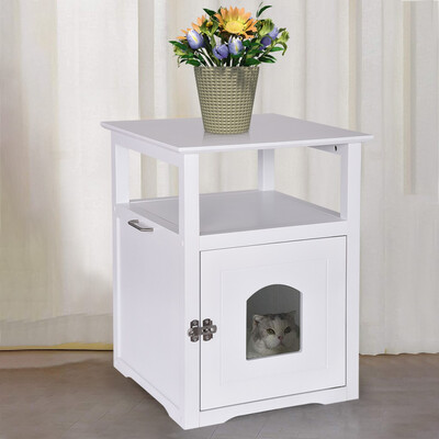 Gobestart Decorative Cat House Side Table Pet Nightstand Crate Cat Litter Box Enclosures
Gobestart Decorative Cat House Side Table Pet Nightstand Crate Cat Litter Box Enclosures
