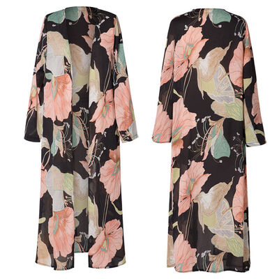 Women Chiffon Kimono Cardigan Floral Printed Long Sleeve Blouse Summer Autumn Beach Cover Up Long Tops Boho Loose Ladies Shirts
Women Chiffon Kimono Cardigan Floral Printed Long Sleeve Blouse Summer Autumn Beach Cover Up Long Tops Boho Loose Ladies Shirts
