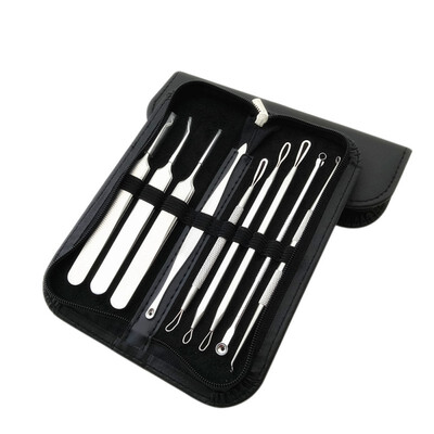 9 Pcs Removal Pimple Needle Blackhead Remover Black Head Extractor Tools With Black PU Leather Bag
9 Pcs Removal Pimple Needle Blackhead Remover Black Head Extractor Tools With Black PU Leather Bag