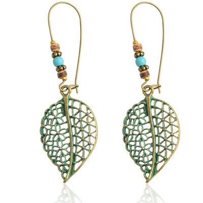 Vintage Hollow Leaf Beaded Earrings Long Dangle Drop Fashion Women Jewelry Gift 
Vintage Hollow Leaf Beaded Earrings Long Dangle Drop Fashion Women Jewelry Gift