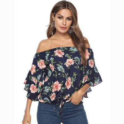 2019 Women Fashion Concise Casual Sweet Flower Printed Strapless Chiffon All-match Shirts 
2019 Women Fashion Concise Casual Sweet Flower Printed Strapless Chiffon All-match Shirts