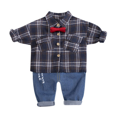Autumn Winter Baby Boy Clothes Kids Clothes Plaid BowTie Gentleman Style Shirt&Jeans Children 2pcClothes Sets
Autumn Winter Baby Boy Clothes Kids Clothes Plaid BowTie Gentleman Style Shirt&Jeans Children 2pcClothes Sets