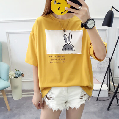Langyue Womens Cartoon Print Student Short Sleeve T-Shirt Female 2019 Summer New Loose Casual Simple Top LWTD191432 Yellow
Langyue Womens Cartoon Print Student Short Sleeve T-Shirt Female 2019 Summer New Loose Casual Simple Top LWTD191432 Yellow