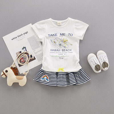 Baby Girls Sets Floral Short Sleeve Dress Two-Piece Children Girl Clothing Kids Costume
Baby Girls Sets Floral Short Sleeve Dress Two-Piece Children Girl Clothing Kids Costume