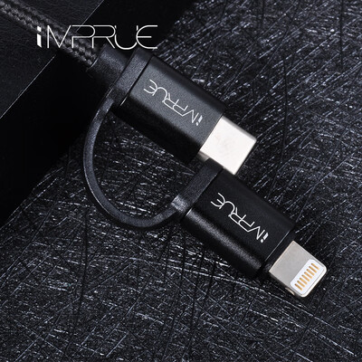 Imprue 2 in 1 Type C to Lighting Fast Cable 3A Data Sync USB Cable For iPhone & Android Charging
Imprue 2 in 1 Type C to Lighting Fast Cable 3A Data Sync USB Cable For iPhone & Android Charging