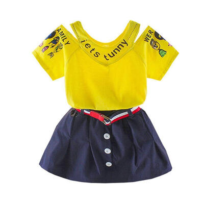 Summer Baby Girls Clothes Casual Cartoon Letter Print Tops T shirtShort Skirts Suits kid clothes Set
Summer Baby Girls Clothes Casual Cartoon Letter Print Tops T shirtShort Skirts Suits kid clothes Set