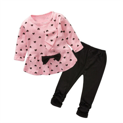 Baby Girls Clothes Bow Print Heart-shaped T-shirt Leggings For Girls cute 2PCS Cloth suit childrens clothes top shirt Pants
Baby Girls Clothes Bow Print Heart-shaped T-shirt Leggings For Girls cute 2PCS Cloth suit childrens clothes top shirt Pants