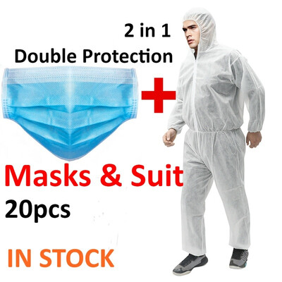 Protective Suit 20pcs Face Mask Disposable Professional Health Care for Coronavirus 2 in 1
Protective Suit 20pcs Face Mask Disposable Professional Health Care for Coronavirus 2 in 1