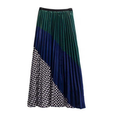 2019 Spring Summer New Contrast Color Mosaic Plaid Stripe Big Swing Pleated Long Maxi Skirt Women faldas mujer moda jupe femme
2019 Spring Summer New Contrast Color Mosaic Plaid Stripe Big Swing Pleated Long Maxi Skirt Women faldas mujer moda jupe femme