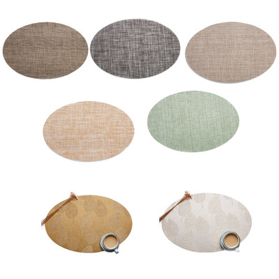 Oval Table Placemats Drink Wine Coasters Heat Insulated Pad Washable PVC Bowl Mats
Oval Table Placemats Drink Wine Coasters Heat Insulated Pad Washable PVC Bowl Mats