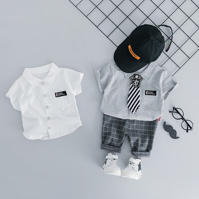 Children Kids Boys Clothing Set Summer Cartoon Tie Short Sleeve T-shirt Lapel Collar Casual Tops Shorts Set
Children Kids Boys Clothing Set Summer Cartoon Tie Short Sleeve T-shirt Lapel Collar Casual Tops Shorts Set
