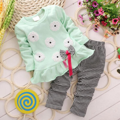 2pcs Spring Fall Girls Clothing Set Baby Kid Casual Long-sleeved Floral t-shirt Plaid Long Pants
2pcs Spring Fall Girls Clothing Set Baby Kid Casual Long-sleeved Floral t-shirt Plaid Long Pants