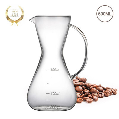 Pour Over Clear Coffee Carafe 600ml Coffee Pot Borosilicate Cork Band Handle Measuring Marks Safe Non-toxic Durable Coffee Server
Pour Over Clear Coffee Carafe 600ml Coffee Pot Borosilicate Cork Band Handle Measuring Marks Safe Non-toxic Durable Coffee Server