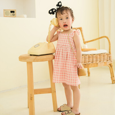 fashion dress Summer Girls Round Neck Cotton Plaid Print Princess Cute Sweet Sleeveless Sling Dress
fashion dress Summer Girls Round Neck Cotton Plaid Print Princess Cute Sweet Sleeveless Sling Dress