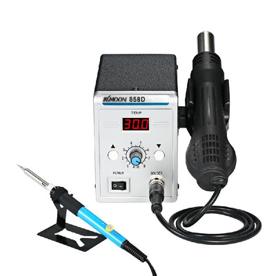 KKmoon 858D 700W High Quality Soldering Station LED Digital Solder Iron Desoldering Station BGA Rework Solder Station Hot Air Gun
KKmoon 858D 700W High Quality Soldering Station LED Digital Solder Iron Desoldering Station BGA Rework Solder Station Hot Air Gun