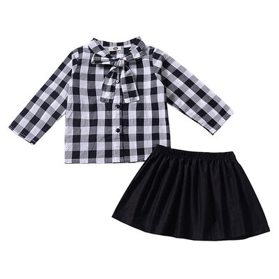 2PCSsets Toddler Kids Girl Clothes Set Spring Long Sleeve Bow plaid T-shirt Tops Solid color Skirt Outfit Child Suit
2PCSsets Toddler Kids Girl Clothes Set Spring Long Sleeve Bow plaid T-shirt Tops Solid color Skirt Outfit Child Suit