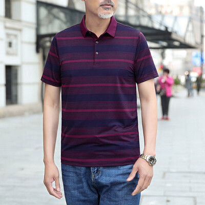 Tailored Fashion Men Middle-aged Stripe Slim Slim Short Sleeve Turn-down Collar T-shirts
Tailored Fashion Men Middle-aged Stripe Slim Slim Short Sleeve Turn-down Collar T-shirts