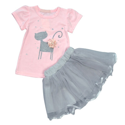 2018 New Style Baby Girls Cute Cotton Clothes Set Short Sleeve Floral Printed Cat Pattern Yarn Skirt 2 Pcs Set
2018 New Style Baby Girls Cute Cotton Clothes Set Short Sleeve Floral Printed Cat Pattern Yarn Skirt 2 Pcs Set