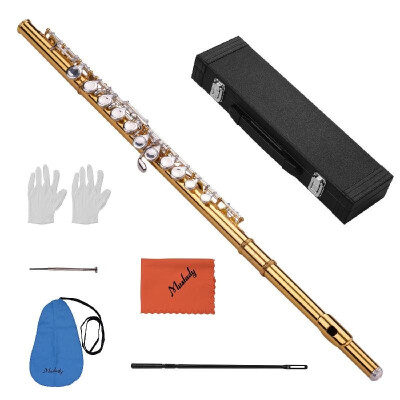 Muslady Professional Closed Hole C Flute Cupronickel Gold-plated Tube 16 Silver-plated Keys Wind Instrument with Padded Carry Case
Muslady Professional Closed Hole C Flute Cupronickel Gold-plated Tube 16 Silver-plated Keys Wind Instrument with Padded Carry Case