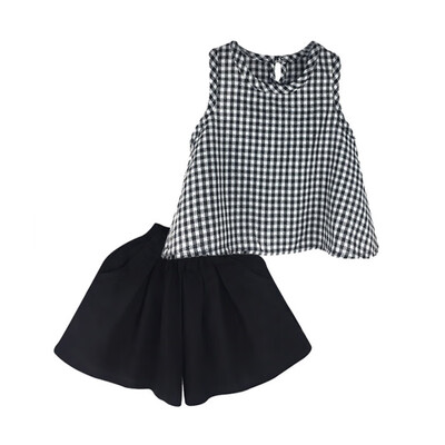 Fashion Kids Baby Girl Sunsuit Clothes Sets Toddler Girls Summer Plaid Vest TopsLoose Wide Leg Shorts Suits Casual Sets
Fashion Kids Baby Girl Sunsuit Clothes Sets Toddler Girls Summer Plaid Vest TopsLoose Wide Leg Shorts Suits Casual Sets