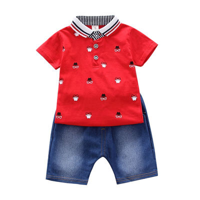 Baby Clothes Boys Clothes Summer Casual Short Sleeve Floral Print T-shirt TopsDenim Shorts kids clothes Set
Baby Clothes Boys Clothes Summer Casual Short Sleeve Floral Print T-shirt TopsDenim Shorts kids clothes Set