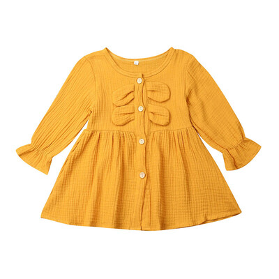 2019 Casual Baby Girls Long Flare Sleeve Solid Print Dress Kids Bowknot Pageant Dresses 1-5Y Autumn Dress
2019 Casual Baby Girls Long Flare Sleeve Solid Print Dress Kids Bowknot Pageant Dresses 1-5Y Autumn Dress