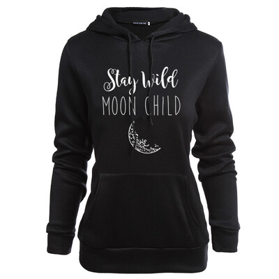 Women Long Sleeve Letter Printed Stay Wild Moon Child Hooded Sweatshirt Casual Black Gothic Hoodie Pocket Pullover Tops
Women Long Sleeve Letter Printed Stay Wild Moon Child Hooded Sweatshirt Casual Black Gothic Hoodie Pocket Pullover Tops