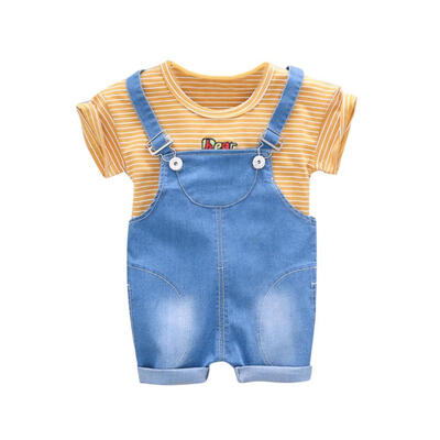 Summer Baby Boys Girl Short Sleeve Stripe Print Tops T-ShirtsStrap Short Pant Casual Outfits Sets 6M-4T
Summer Baby Boys Girl Short Sleeve Stripe Print Tops T-ShirtsStrap Short Pant Casual Outfits Sets 6M-4T