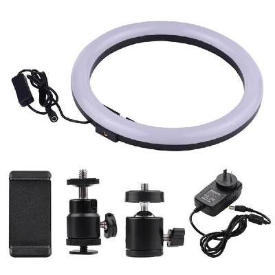 Compact Size LED Video Ring Light Fill-in Lamp 24W Dimmable 2700-5500K Color Temperature with Smartphone Holder 2pcs Ball Heads fo
Compact Size LED Video Ring Light Fill-in Lamp 24W Dimmable 2700-5500K Color Temperature with Smartphone Holder 2pcs Ball Heads fo