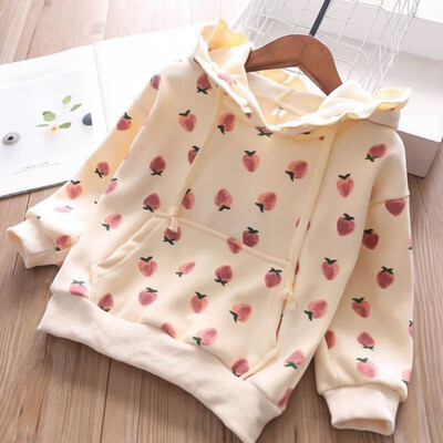 1-7T Children Clothes Autumn Plus Velvet Baby Girls Strawberry Print Sweater Long Sleeves Casual Hat Collar Sweet Tops
1-7T Children Clothes Autumn Plus Velvet Baby Girls Strawberry Print Sweater Long Sleeves Casual Hat Collar Sweet Tops