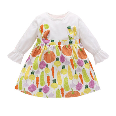 New Autumn Casual Baby Girls Vegetables Print Long Sleeve Patchwork Dress Kids Toddler Pageant Sundress
New Autumn Casual Baby Girls Vegetables Print Long Sleeve Patchwork Dress Kids Toddler Pageant Sundress