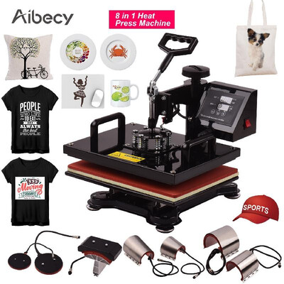 Aibecy 12x15 Inch 8 in 1 Multifunctional Combo Digital Heat Press Thermal Transfer Machine with Mug Plate Hat Cap Press for T-Shir
Aibecy 12x15 Inch 8 in 1 Multifunctional Combo Digital Heat Press Thermal Transfer Machine with Mug Plate Hat Cap Press for T-Shir