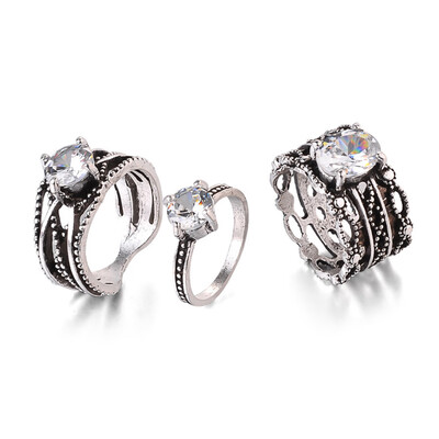 3 Pcs Set Retro Cutout Line Inlay Gemstone Rings Women Silver Diamond Engagement Ring Valentine Day Gift
3 Pcs Set Retro Cutout Line Inlay Gemstone Rings Women Silver Diamond Engagement Ring Valentine Day Gift