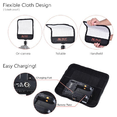 FalconEyes RX-8T 16W Mini LED Light Dimmable 5600K CRI94 Flexible Cloth On-camera Lamp Daylight Splash-proof for Video Studio Phot
FalconEyes RX-8T 16W Mini LED Light Dimmable 5600K CRI94 Flexible Cloth On-camera Lamp Daylight Splash-proof for Video Studio Phot