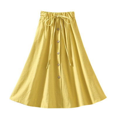 Japan stylish cozy Cotton Linen Women Skirt High Waist A Line skirt female Button Solid Skater Casual Knee-Length Pleated Skirt
Japan stylish cozy Cotton Linen Women Skirt High Waist A Line skirt female Button Solid Skater Casual Knee-Length Pleated Skirt