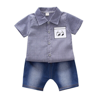 Summer Baby Boys Clothes Short Sleeve Cartoon Striped Print Tops Blouse T-shirtShorts Casual Outfits Sets
Summer Baby Boys Clothes Short Sleeve Cartoon Striped Print Tops Blouse T-shirtShorts Casual Outfits Sets