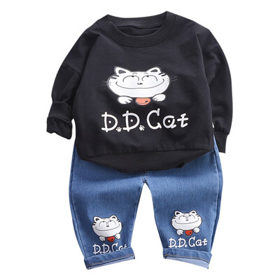 New Autumn Children Boys Set Baby Clothing Long Sleeve Cartoon Cat Print T-Shirt TopsDenim Pants Trouser Clothes Set 6-48M
New Autumn Children Boys Set Baby Clothing Long Sleeve Cartoon Cat Print T-Shirt TopsDenim Pants Trouser Clothes Set 6-48M