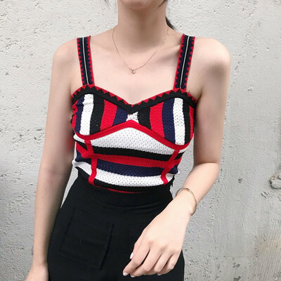 Womens Striped Knitted Camisoles Top Women Sexy Summer Stretchy Camis Sleeveless V Neck Ladies Tank Top haut femme
Womens Striped Knitted Camisoles Top Women Sexy Summer Stretchy Camis Sleeveless V Neck Ladies Tank Top haut femme