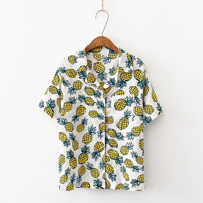 Loose Retro Style Pineapple Print Shirt Womens Shirts Clothes Kawaii Female Shirt Harajuku
Loose Retro Style Pineapple Print Shirt Womens Shirts Clothes Kawaii Female Shirt Harajuku