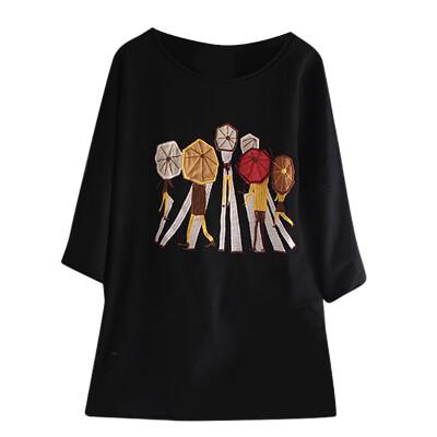 Women Embroidery Casual Simple Wild T-Shirt Loose Round Collar Summer Retro Loose Short Sleeve T-Shirt
Women Embroidery Casual Simple Wild T-Shirt Loose Round Collar Summer Retro Loose Short Sleeve T-Shirt