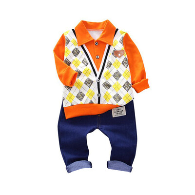 Spring Baby Boy Clothes Cotton Fake 2 Pieces Design Long Sleeve Floral Shirt Tops Denim Pants Trousers Outfits Set
Spring Baby Boy Clothes Cotton Fake 2 Pieces Design Long Sleeve Floral Shirt Tops Denim Pants Trousers Outfits Set