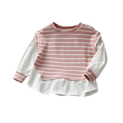 Children Clothing Girls Comfortable Sweater Stripe Two Piece Stitching Long Sleeve Round Collar Cotton Casual Summer Tops
Children Clothing Girls Comfortable Sweater Stripe Two Piece Stitching Long Sleeve Round Collar Cotton Casual Summer Tops