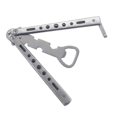 2018 New 1Piece Silver Steel Practice Balisong Butterfly Trainer Knife Folded Beer Bottle Opener
2018 New 1Piece Silver Steel Practice Balisong Butterfly Trainer Knife Folded Beer Bottle Opener