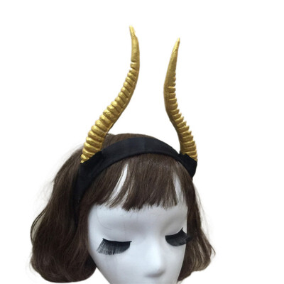 Demon Horn Cosplay Headwear Handmade Sheep horns Gothic Lolita blackgoldensilver color Headband Halloween Prop Hairband
Demon Horn Cosplay Headwear Handmade Sheep horns Gothic Lolita blackgoldensilver color Headband Halloween Prop Hairband