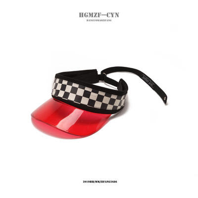 Hat female summer beach holiday student Sun Hat fashion ladies Plaid Hat Korea PVC Hat