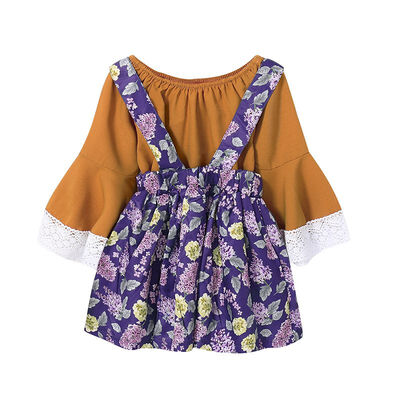 Children Kids Suits One Word Shoulder Long Sleeve Trumpet SleevesT-shirts Printed Strap Dress Overalls Two-piece Sets
Children Kids Suits One Word Shoulder Long Sleeve Trumpet SleevesT-shirts Printed Strap Dress Overalls Two-piece Sets