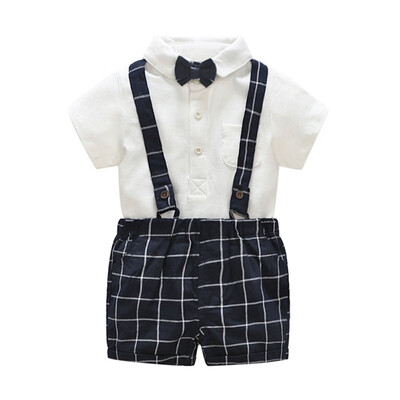 Cotton 1-4T Plaid Gentleman style Summer Casual Baby Boy Set Short Sleeve Plaid Suspender Pants Kit Kids Toddler Overalls
Cotton 1-4T Plaid Gentleman style Summer Casual Baby Boy Set Short Sleeve Plaid Suspender Pants Kit Kids Toddler Overalls