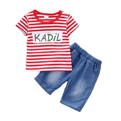 Summer Boy Striped Letters Printing Short Sleeve T-shirtShorts 2Pcs Clothes Set New Fashion Children Sets Clothing
Summer Boy Striped Letters Printing Short Sleeve T-shirtShorts 2Pcs Clothes Set New Fashion Children Sets Clothing
