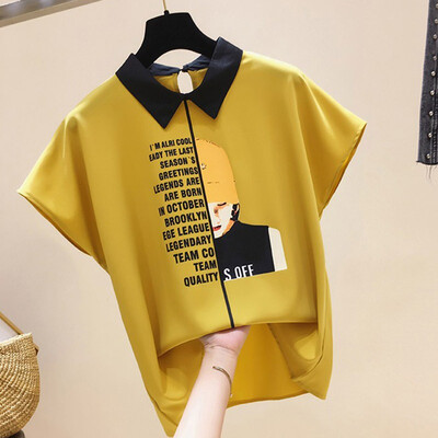 Blouse Women Tops Peter Pan Collar Short Sleeve Letter Print Pullover Chiffon Blouse Korean Style Elegant Office Lady
Blouse Women Tops Peter Pan Collar Short Sleeve Letter Print Pullover Chiffon Blouse Korean Style Elegant Office Lady